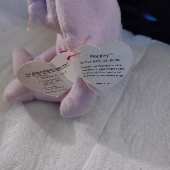 Beanie Baby “Floppity” the Bunny, 1996 - Purple, No Tag - Picture 3 of 4